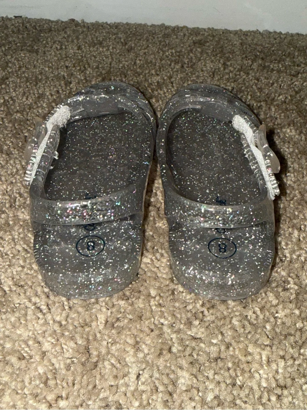 Cat and Jack Glitter Jelly Sandals Size 8